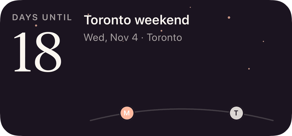 Dusk medium reunion countdown widget