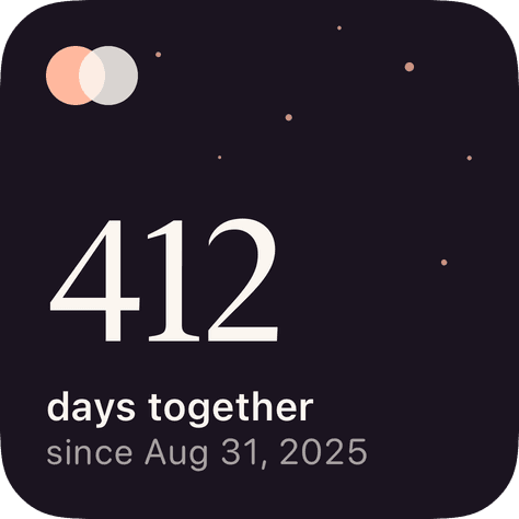 Dusk small days-together widget