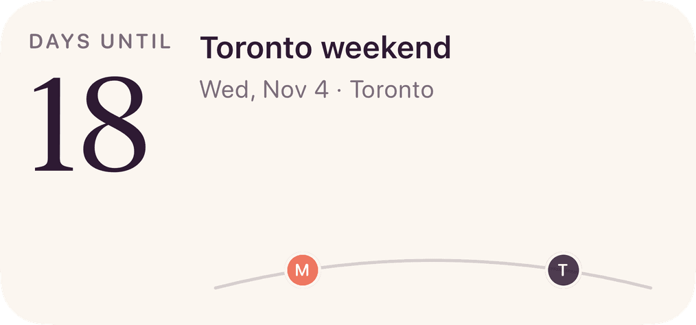 Paper medium reunion countdown widget