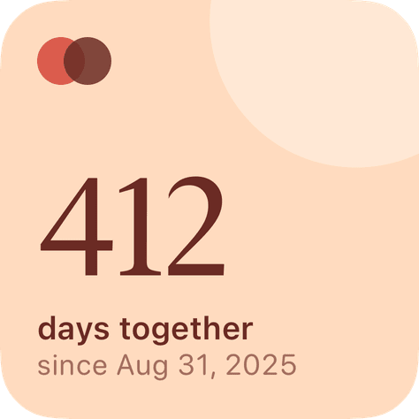 Peach small days-together widget