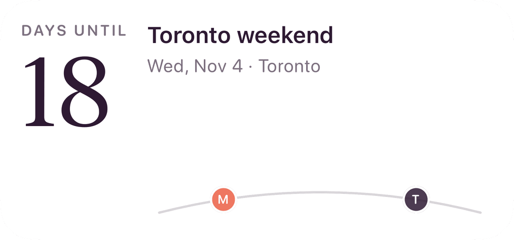 Polaroid medium reunion countdown widget